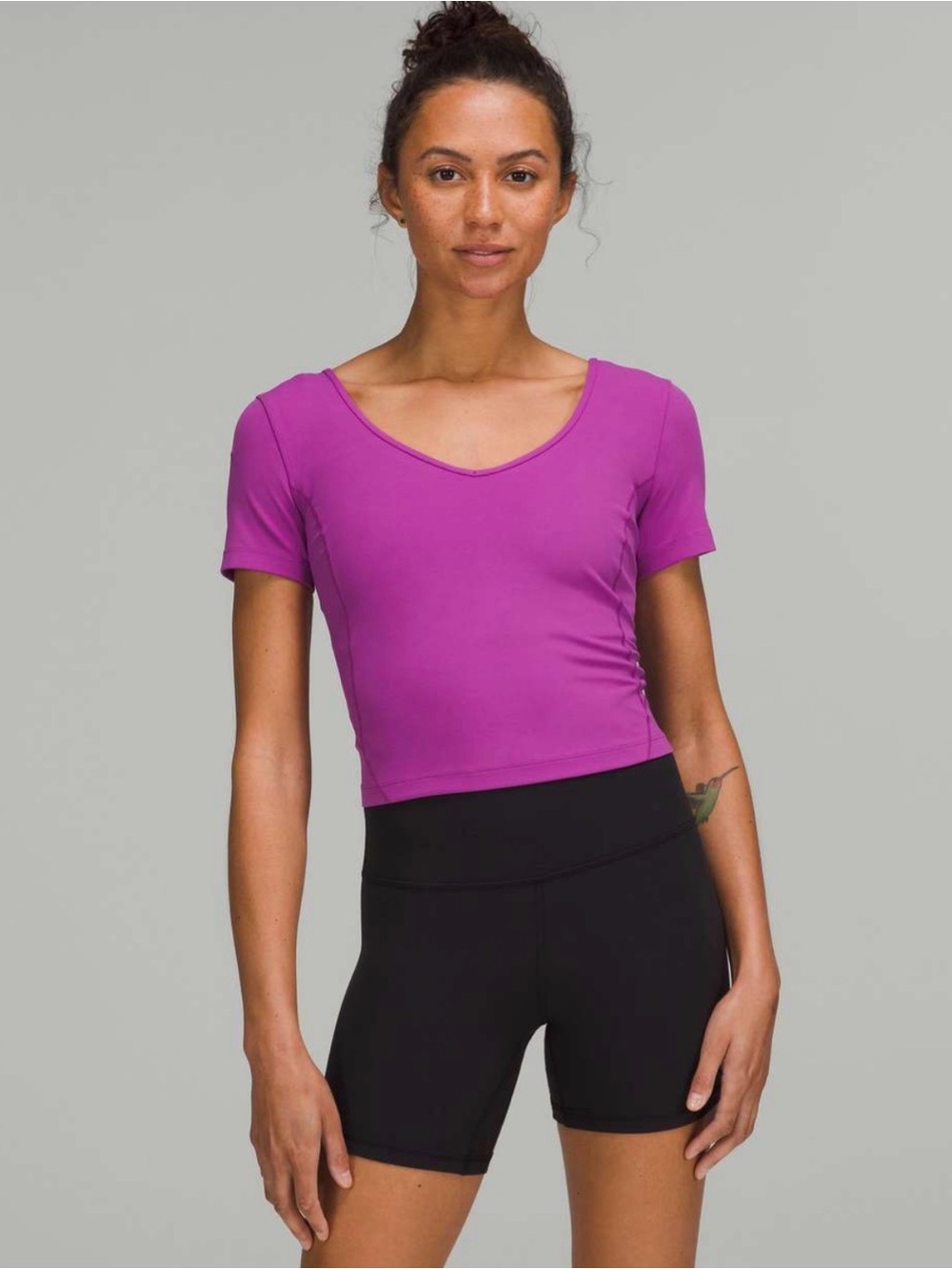Lululemon Align Short Sleeve Crop T-Shirt in Vivid Plum